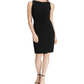 Vestido de malha franzido feminino Ralph Lauren, preto, tamanho 12, pequeno