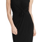 Vestido de malha franzido feminino Ralph Lauren, preto, tamanho 12, pequeno
