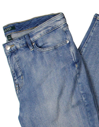 Calça Jeans Skinny Ralph Lauren Plus Denim Cintura Média Feminina Azul Tamanho 20W