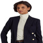 Blazer Ralph Lauren Feminino de Lã Elástica Azul Tamanho 6