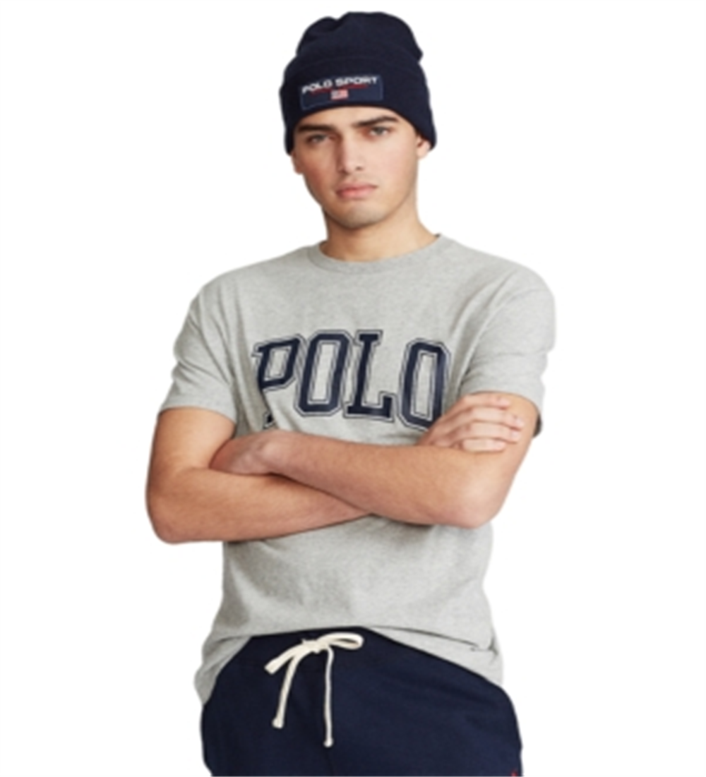 Camiseta Polo Ralph Lauren Masculina Classic-Fit Logo Jersey Cinza Tamanho GG