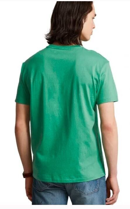 Camiseta Polo Ralph Lauren Masculina Classic Fit Jersey com Bolso Verde Tamanho Médio