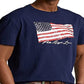 Camiseta Polo Ralph Lauren Masculina Classic Fit Bandeira Americana Azul Tamanho P