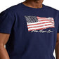 Camiseta Polo Ralph Lauren Masculina Classic Fit Bandeira Americana Azul Tamanho XX-G