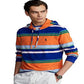 Camiseta Polo Ralph Lauren Masculina Listrada com Capuz Laranja Tamanho P
