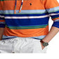 Camiseta Polo Ralph Lauren Masculina Listrada com Capuz Laranja Tamanho P