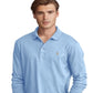 Polo Ralph Lauren Masculino Classic Fit Manga Longa Algodão Macio Azul Tamanho Grande