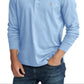 Polo Ralph Lauren Masculino Classic Fit Manga Longa Algodão Macio Azul Tamanho Grande