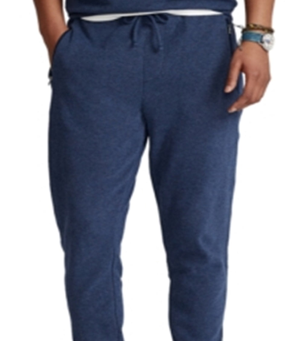 Calça jogger masculina Polo Ralph Lauren de luxo em jersey azul, tamanho XX-G