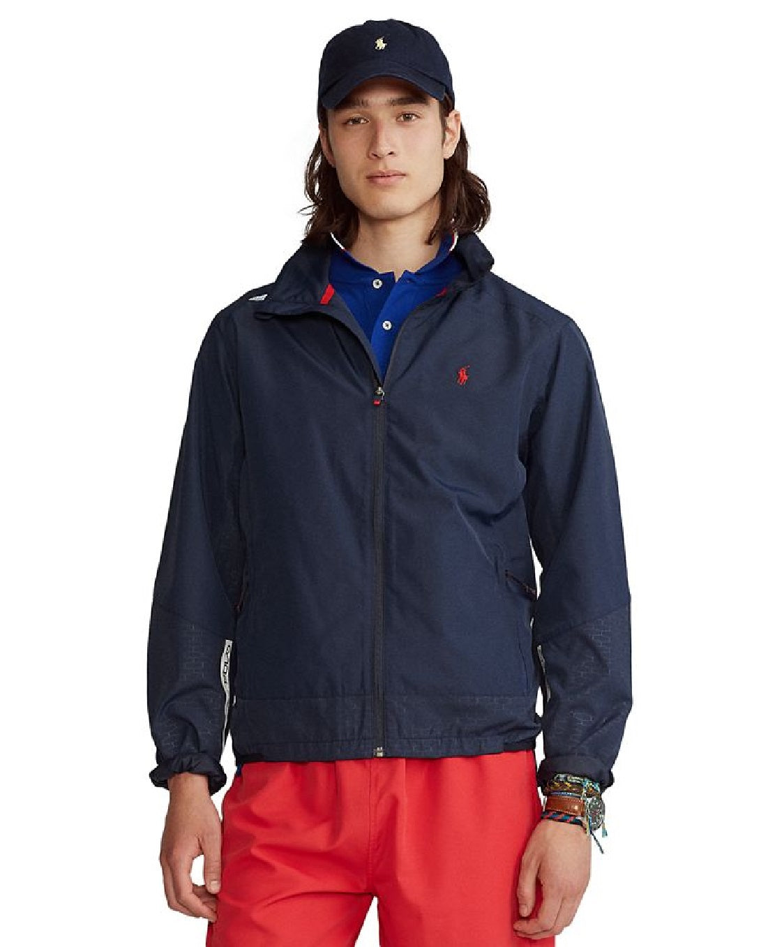 Jaqueta Polo Ralph Lauren Masculina Reciclada com Zíper Azul Tamanho P