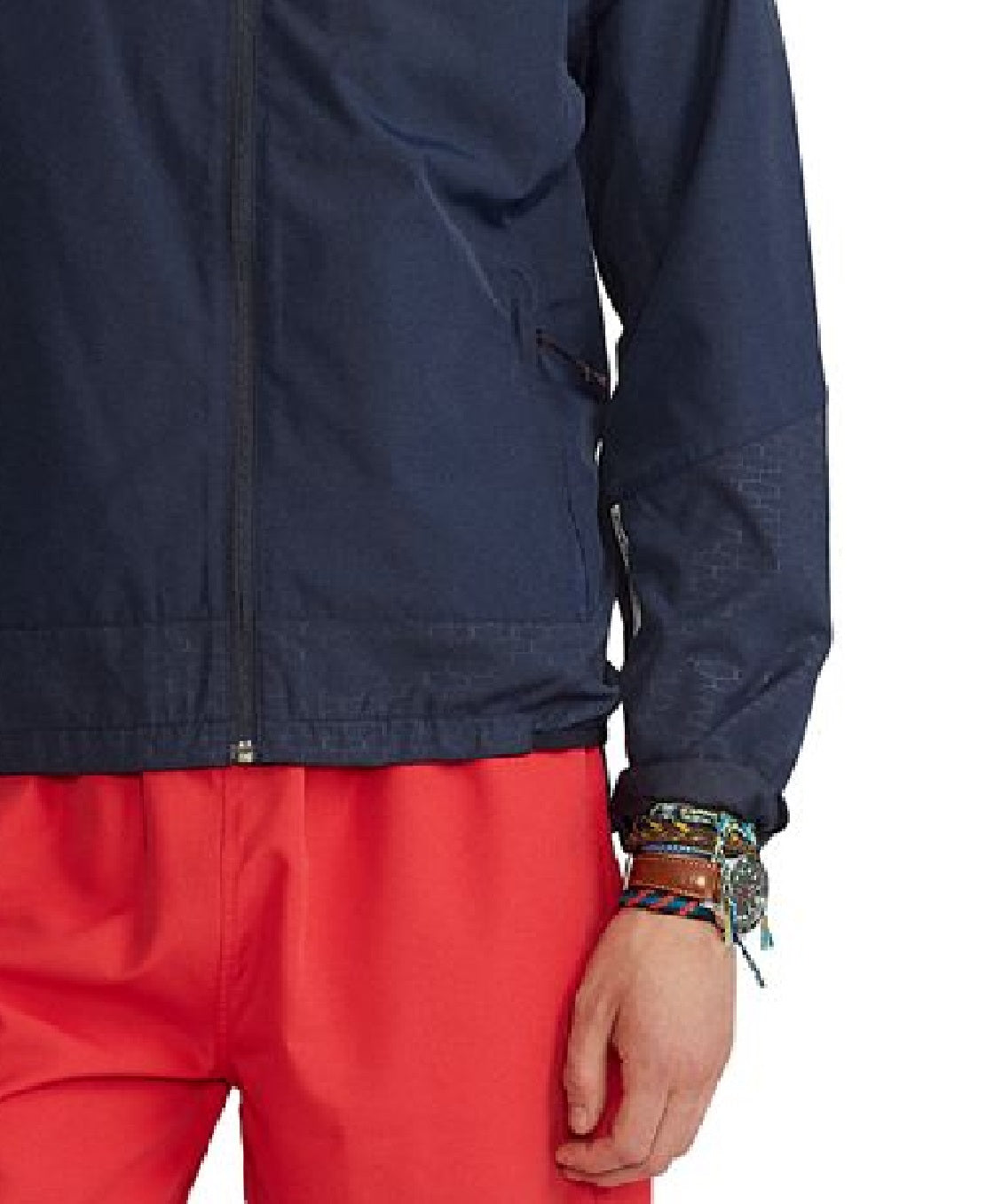 Jaqueta Polo Ralph Lauren Masculina Reciclada com Zíper Azul Tamanho P
