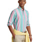 Camisa Oxford Listrada Masculina Polo Ralph Lauren Classic Fit Rosa Tamanho Grande