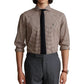 Camisa Ralph Lauren Masculina Classic Fit Xadrez Sarja Manga Longa Tecido Marrom Tamanho G