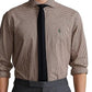 Camisa Ralph Lauren Masculina Classic Fit Xadrez Sarja Manga Longa Tecido Marrom Tamanho G