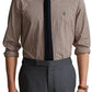 Camisa Ralph Lauren Masculina Classic Fit Xadrez Sarja Manga Longa Tecido Marrom Tamanho G
