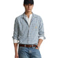Camisa de trabalho xadrez clássica Polo Ralph Lauren Mne's, azul, tamanho G
