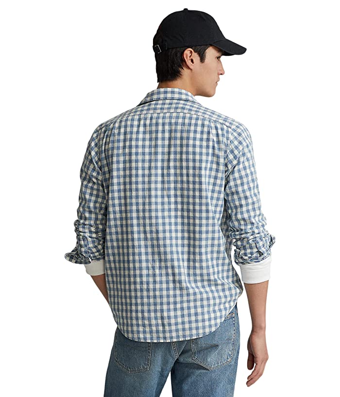 Camisa de trabalho xadrez clássica Polo Ralph Lauren Mne's, azul, tamanho G