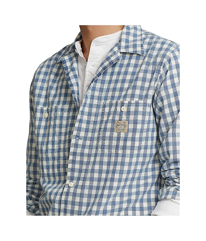 Camisa de trabalho xadrez clássica Polo Ralph Lauren Mne's, azul, tamanho G