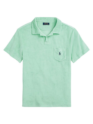Camisa polo Ralph Lauren masculina personalizada slim fit Terry, verde, tamanho médio
