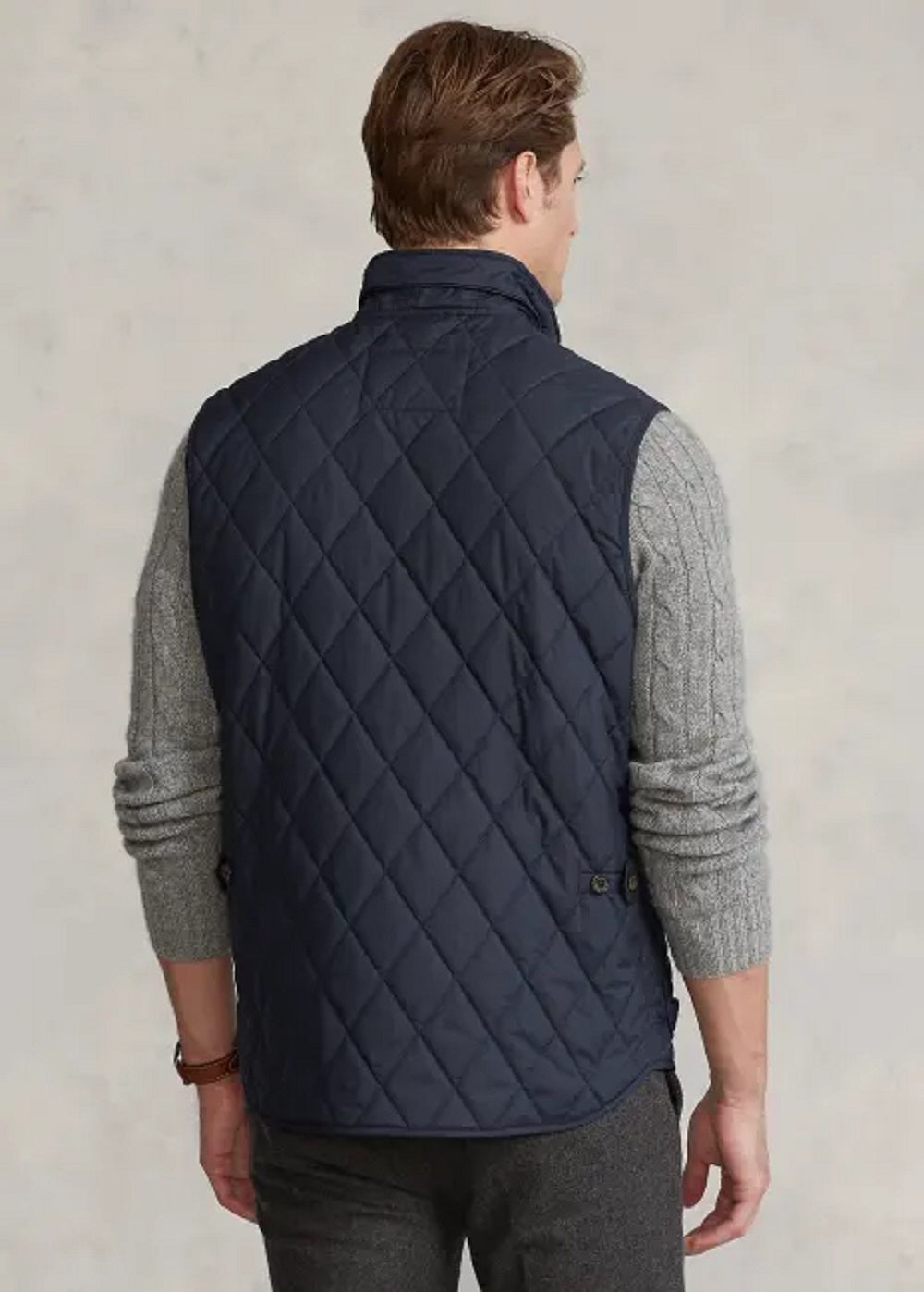 Colete acolchoado repelente de água masculino Polo Ralph Lauren, azul, tamanho X-S