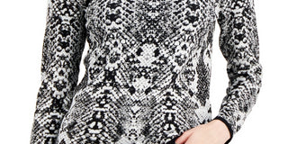 Fever Women's Jacquard Cut Out Sweater Black Size X-Large