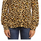 Camisa de um fio com frente franzida e estampa animal