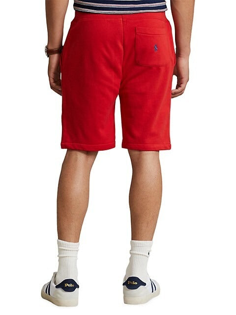 Shorts esportivos masculinos Polo Ralph Lauren Magic Fleece vermelho tamanho grande