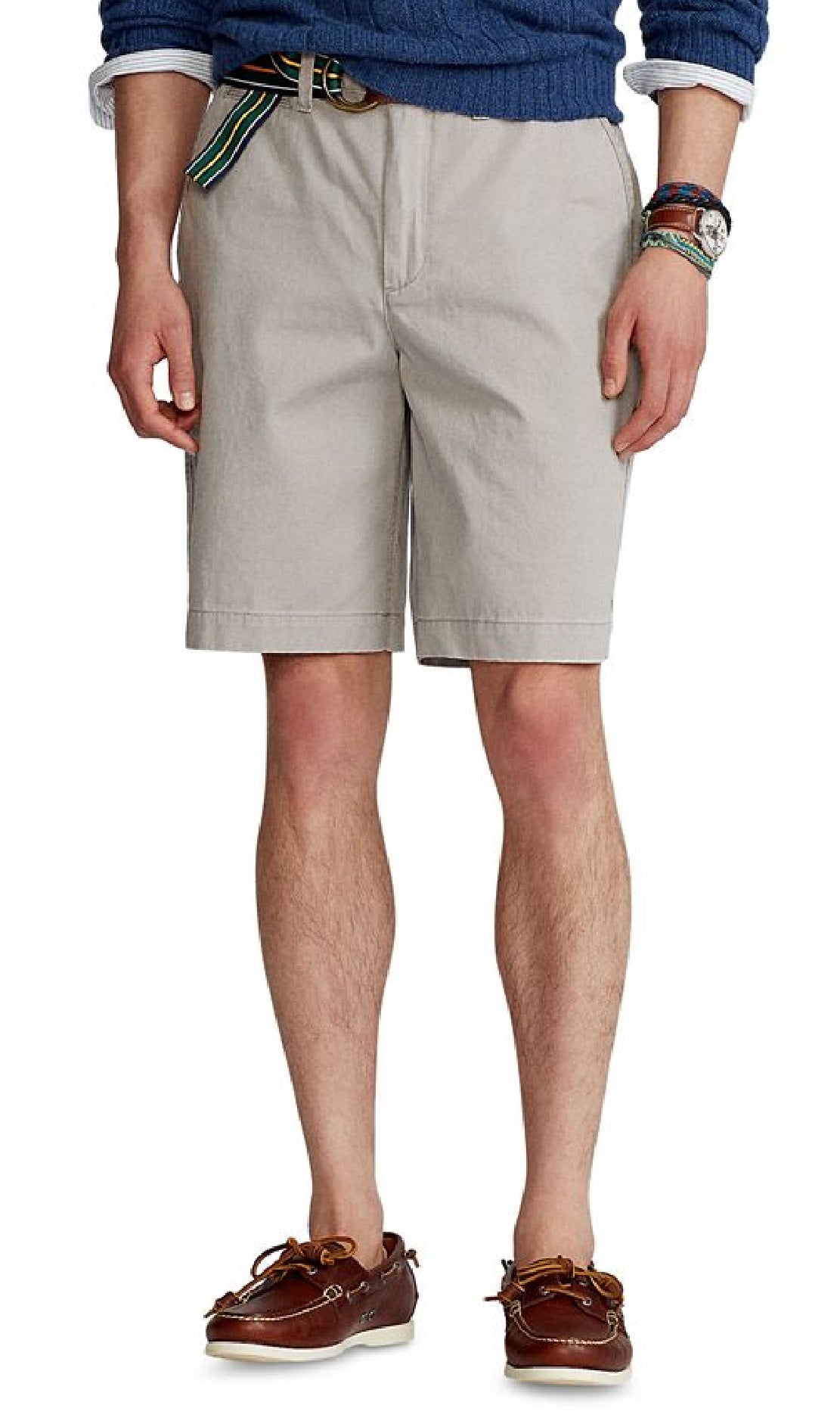 Shorts Polo Ralph Lauren Masculino Slim Fit Algodão Misto Cinza Tamanho 36