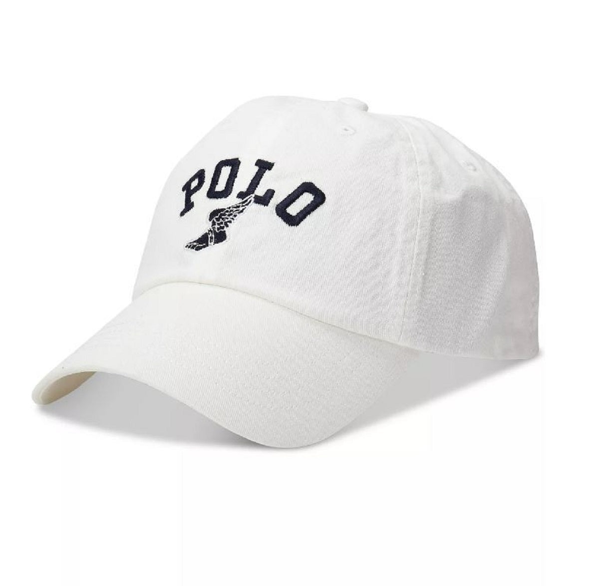Boné chino masculino Polo Ralph Lauren com logotipo, branco, tamanho regular