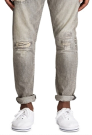 Calça jeans Polo Ralph Lauren Sullivan Slim Graphic Masculina Cinza Tamanho 36X34