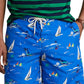 Calção de banho masculino Polo Ralph Lauren com estampa de poliéster reciclado, azul, tamanho médio