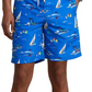Calção de banho masculino Polo Ralph Lauren com estampa de poliéster reciclado, azul, tamanho extragrande