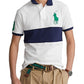 Polo Ralph Lauren Masculino Custom Slim Fit Big Pony Mesh Polo Shirt Branco Tamanho Grande