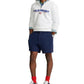Polo Ralph Lauren Shorts Masculino Piqué Frente Lisa Azul Tamanho X-G