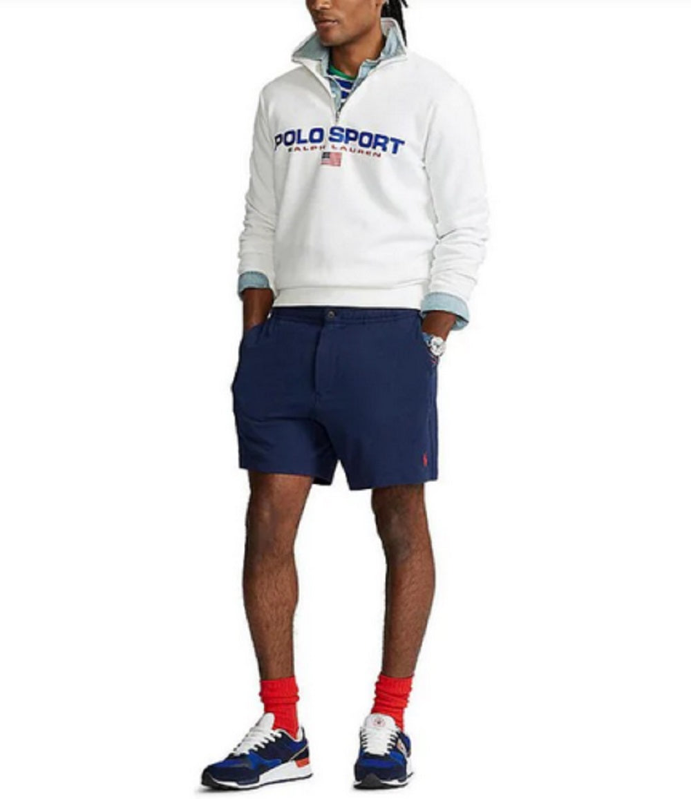 Polo Ralph Lauren Shorts Masculino Piqué Frente Lisa Azul Tamanho X-G