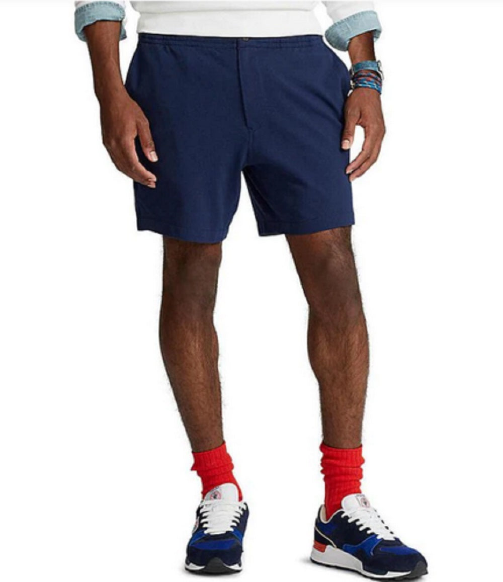 Polo Ralph Lauren Shorts Masculino Piqué Frente Lisa Azul Tamanho X-G