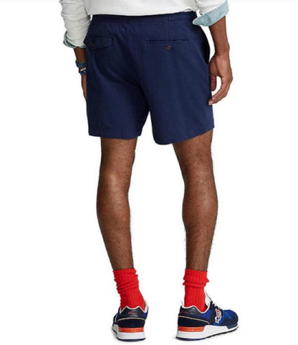 Polo Ralph Lauren Shorts Masculino Piqué Frente Lisa Azul Tamanho X-G