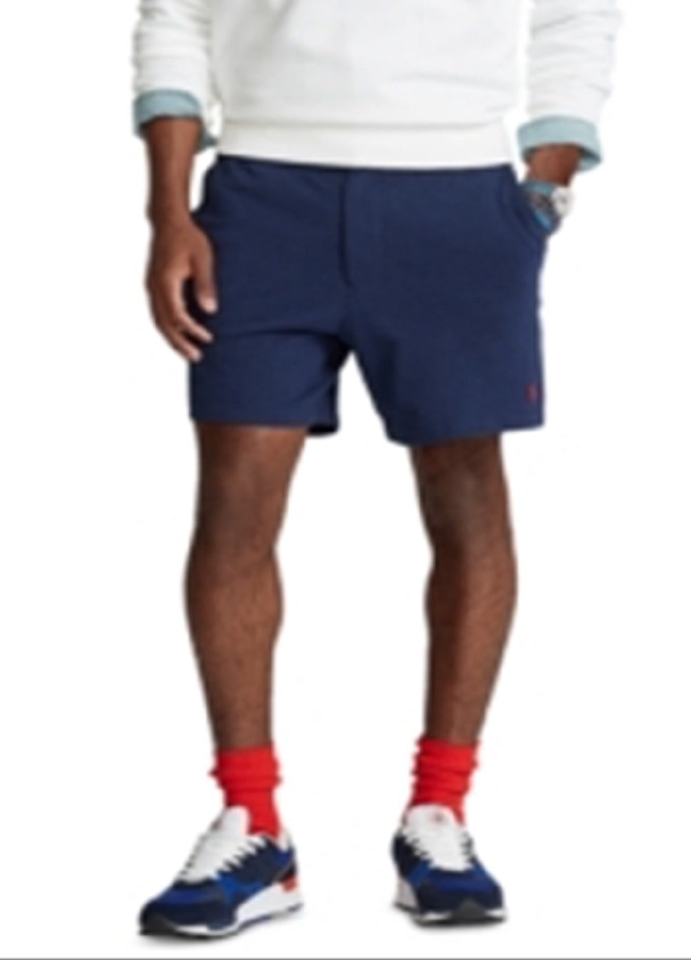 Polo Ralph Lauren Shorts Masculino Frente Lisa Azul Tamanho XX-G