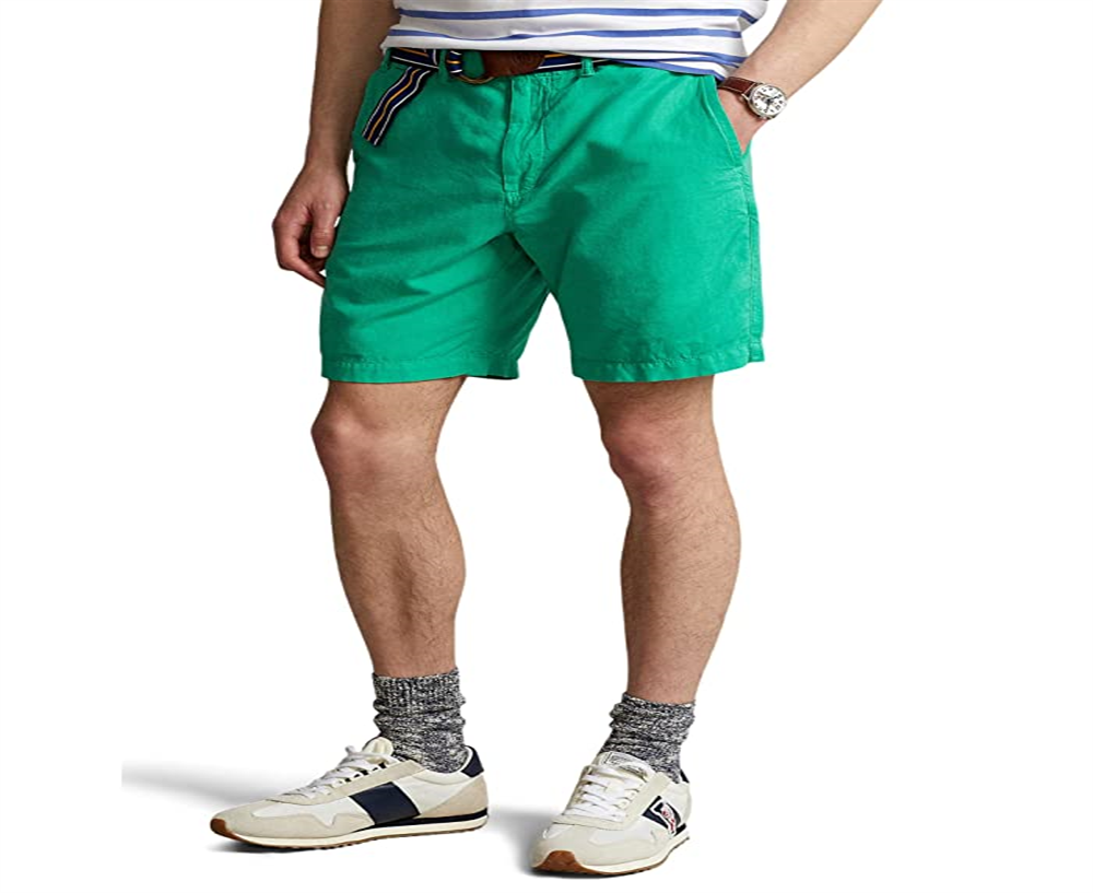 Shorts Polo Ralph Lauren Masculino de Algodão e Linho Verde Tamanho 38