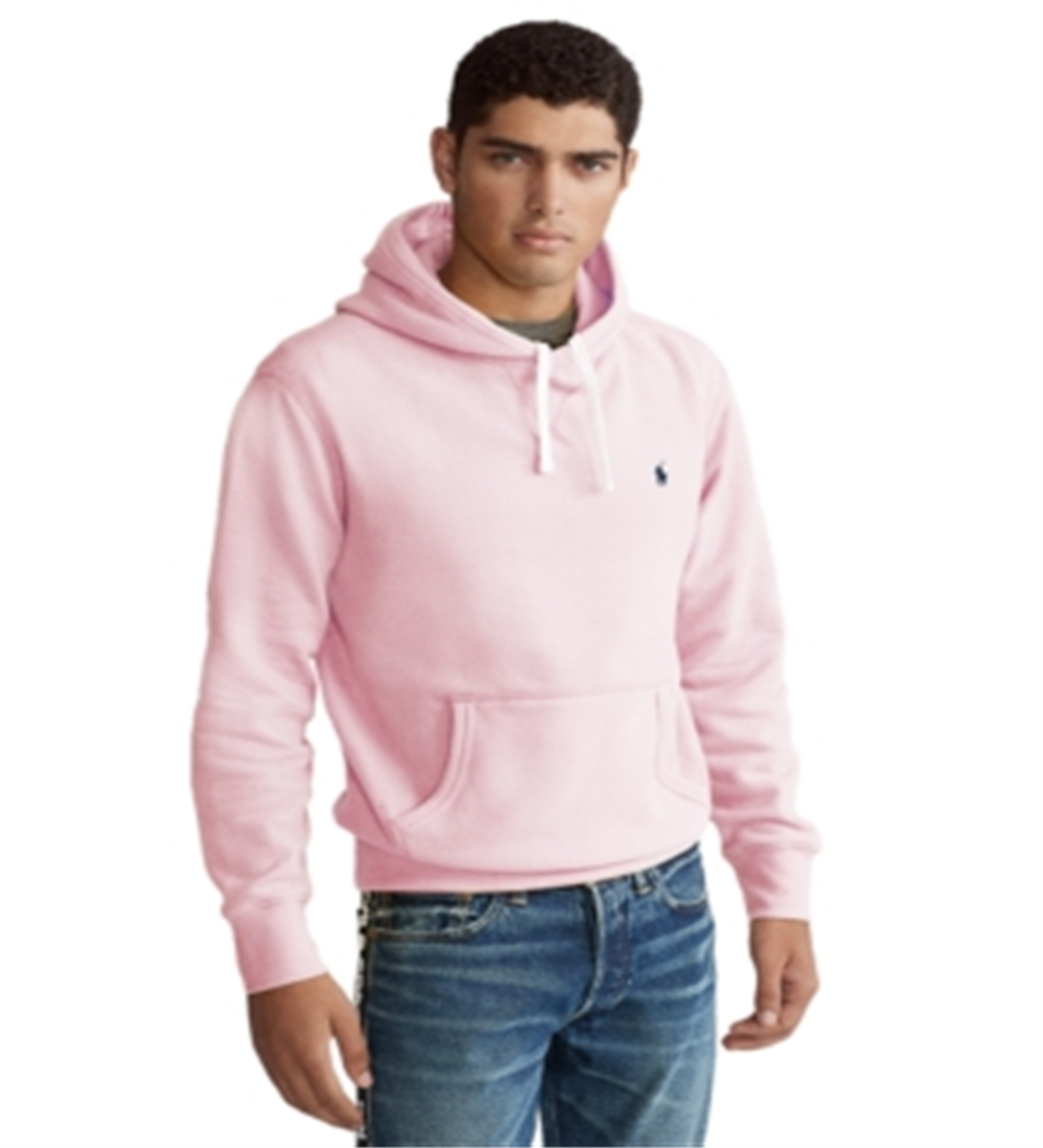 Ralph Lauren Moletom com capuz masculino de lã e manga comprida rosa tamanho grande