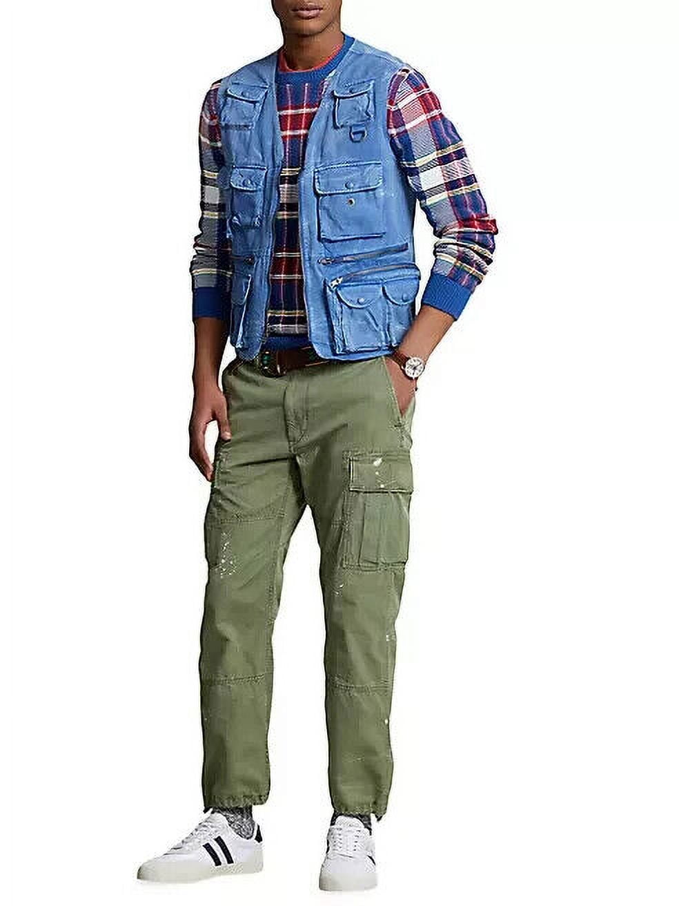Colete utilitário chino masculino Ralph Lauren azul tamanho grande
