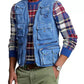 Colete utilitário chino masculino Ralph Lauren azul tamanho grande