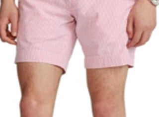 Shorts Ralph Lauren Masculino Seersucker Classic-Fit 9" Rosa Tamanho 30