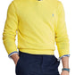 Polo Ralph Lauren Suéter de gola redonda de algodão masculino amarelo tamanho XX-G