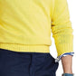 Polo Ralph Lauren Suéter de gola redonda de algodão masculino amarelo tamanho XX-G