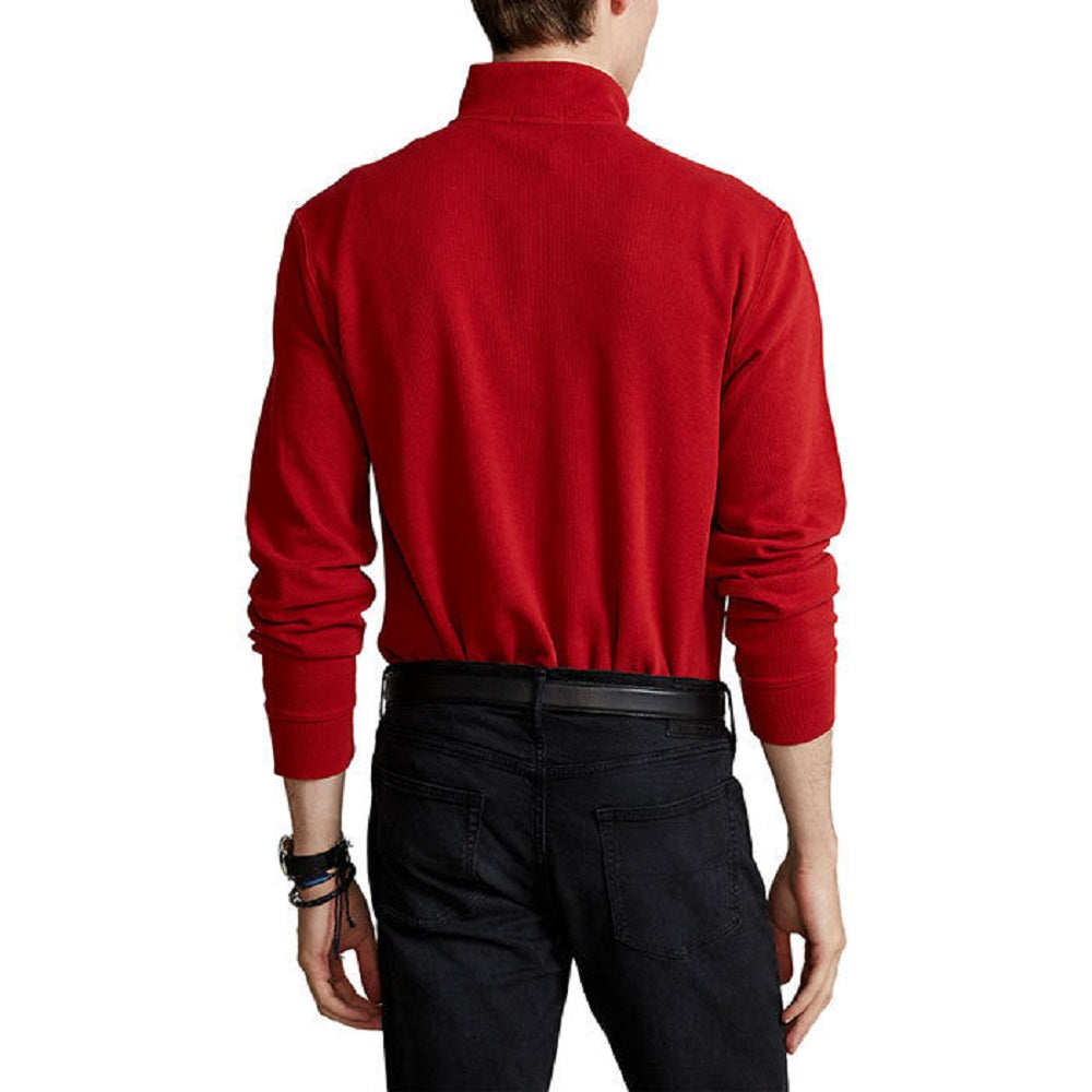 Polo Ralph Lauren Masculino Estate Rib Quarter Zip Pullover Vermelho Tamanho Grande