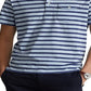 Polo Ralph Lauren Masculino Listrado Jersey Bolso Camisa Polo Azul Tamanho Médio