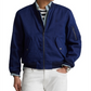 Jaqueta bomber masculina Polo Ralph Lauren com zíper elástico e tamanho grande, azul