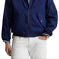 Jaqueta bomber masculina Polo Ralph Lauren com zíper elástico e tamanho grande, azul