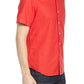 Camisa Polo Ralph Lauren Masculina Manga Curta Algodão Botão Vermelho Tamanho Médio